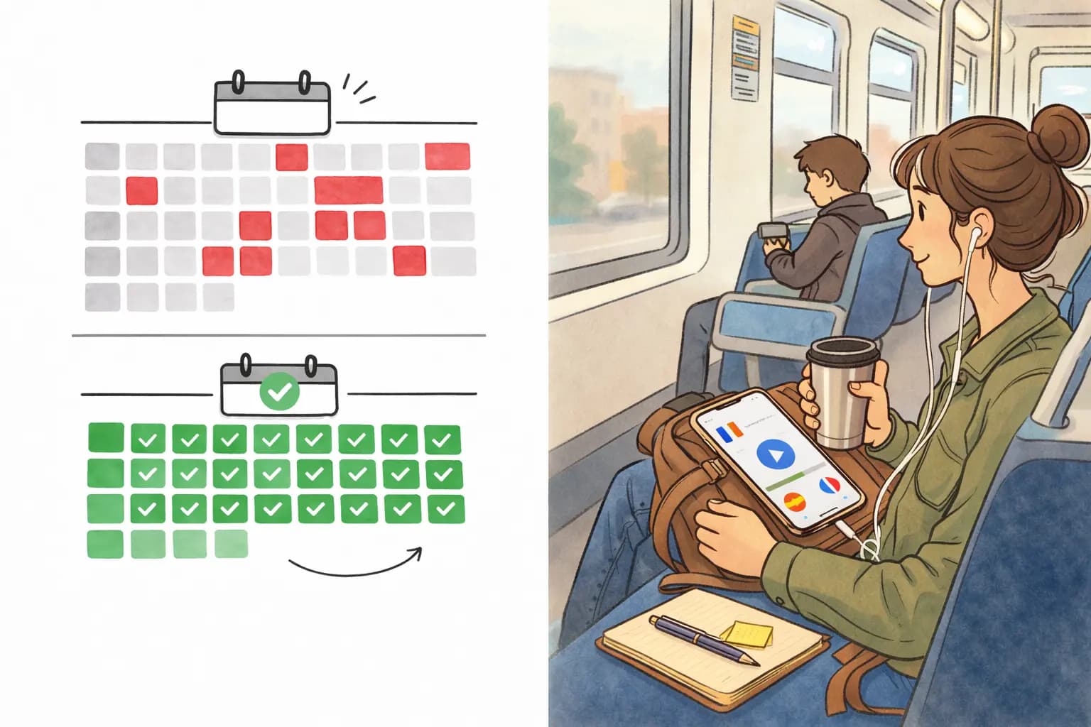 Consistency Beats Motivation in Language Learning